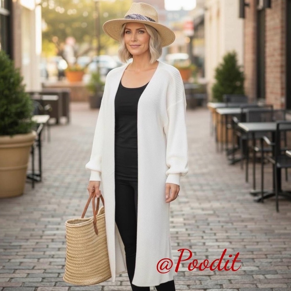 EDIT BY NINE White open front cardi sz S M L